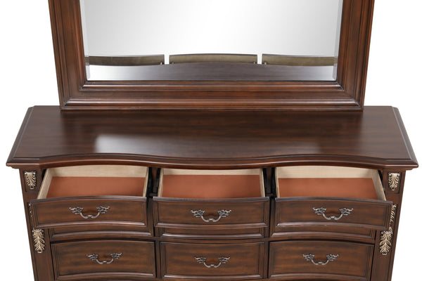 English Elm Lyon 11-Drawer Dresser with Rich Wood Veneer and Gold Accents, Fully Assembled for Instant Style Cherry 22 L x 42 W x 70 H B078P301577