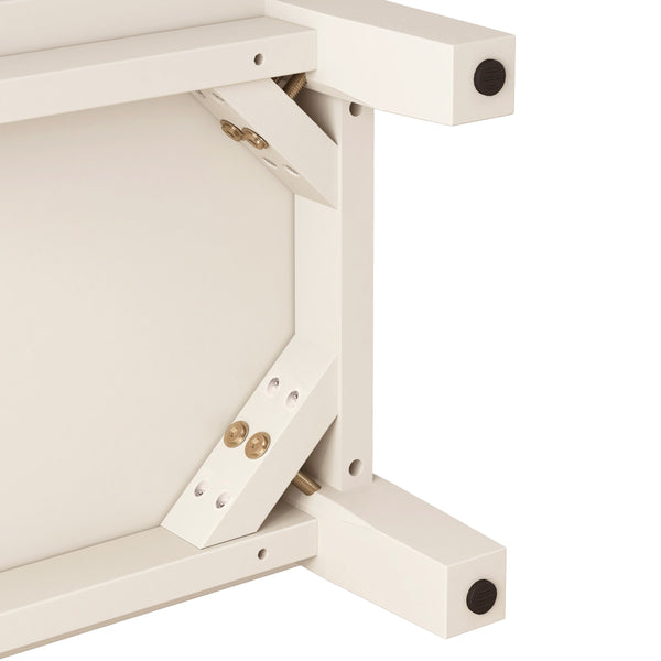 English Elm Modern Mid-Century Media Console with 4 Drawers and Concealed Cable Management, Stylish TV Stand Up to 75" White W757P305595