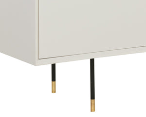 Sunpan Danbury Modern Cream Sideboard with Rustic Bronze Accents, Adjustable Shelves & Stylish Legs