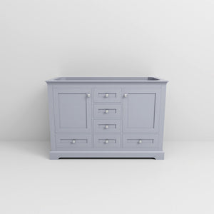 English Elm Dark Grey Double Bath Vanity 48" W x 22" D — Solid Wood Frame, Soft-Close Drawers, Ample Storage, Assembled B2731P258179