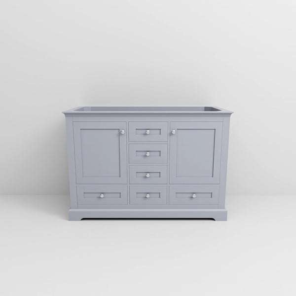 English Elm Dark Grey Double Bath Vanity 48" W x 22" D — Solid Wood Frame, Soft-Close Drawers, Ample Storage, Assembled B2731P258179