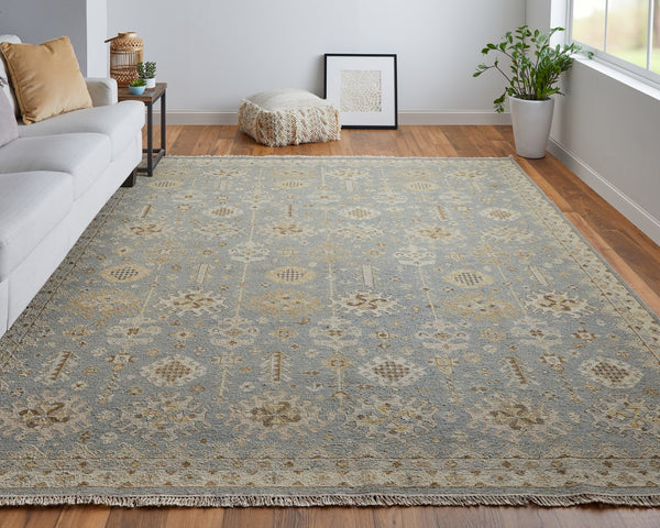 Feizy Rugs Corbitt Classic Hand Knotted Wool Oriental Rug – Elegant Persian Design For Timeless Living Spaces Blue,Gray,Ivory Wool Cor0610faqubgec50