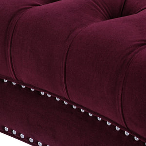 English Elm Jennifer Taylor Home - La Victorian Chesterfield Loveseat in Luxurious Velvet with Nailhead Trim, Solid Hardwood Frame, 70" Burgundy B2719P238184