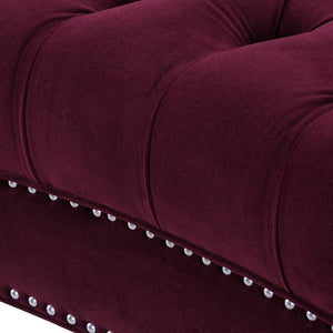 English Elm La Rosa Victorian Chesterfield Loveseat, Burgundy Velvet