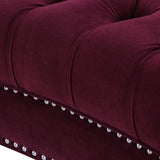 La Rosa Victorian Chesterfield Loveseat, Burgundy Velvet