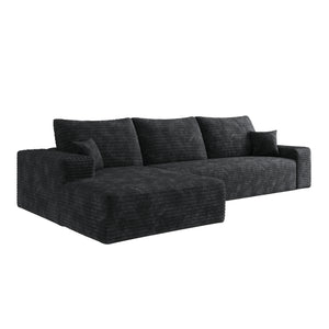 English Elm 107" Cloud Sectional Couch - Modern L-Shape Chaise Sofa In Soft Corduroy, No Assembly Required, Versatile Comfort For Any Space W2824S00066
