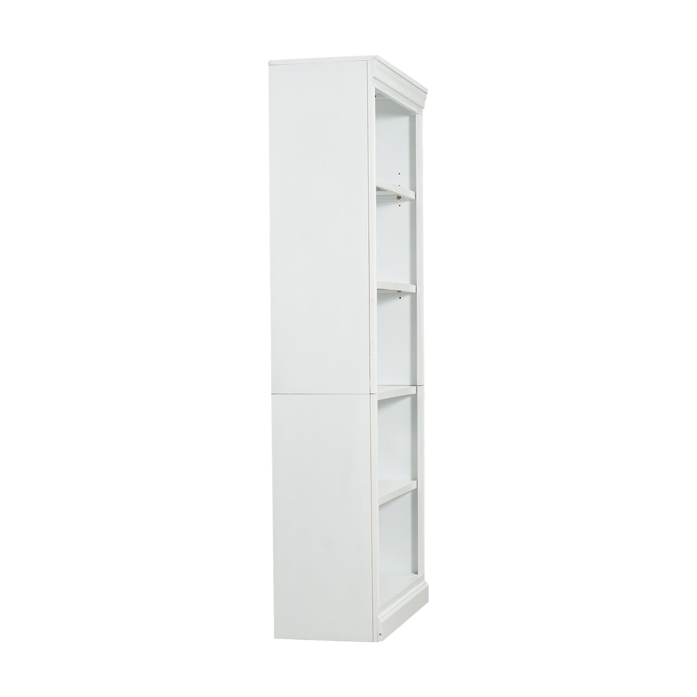 English Elm 83.4" 5-Tier Wood Bookcase White - Tall Modern Storage Shelf with Adjustable Shelves, Cable Hole, 55lb Capacity N751S191961K