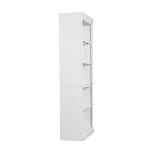 English Elm 83.4" 5-Tier Wood Bookcase White - Tall Modern Storage Shelf with Adjustable Shelves, Cable Hole, 55lb Capacity N751S191961K