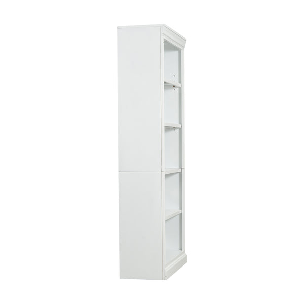 English Elm 83.4" 5-Tier Wood Bookcase White - Tall Modern Storage Shelf with Adjustable Shelves, Cable Hole, 55lb Capacity N751S191961K