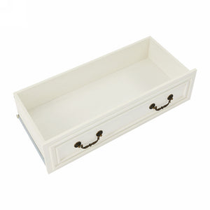 English Elm Modern White 5-Drawer Dresser Durable Engineered Wood Wide Chest Smooth Metal Slides Stable Base W1785P238909