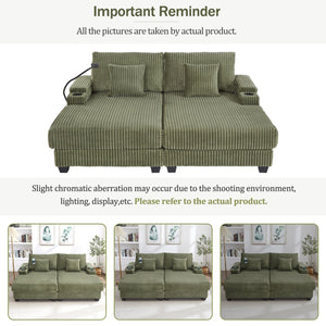 English Elm Swivel Barrel Accent Chair Chenille Tufted Round Club Seat for Living Room Lounge Green N719S002270F