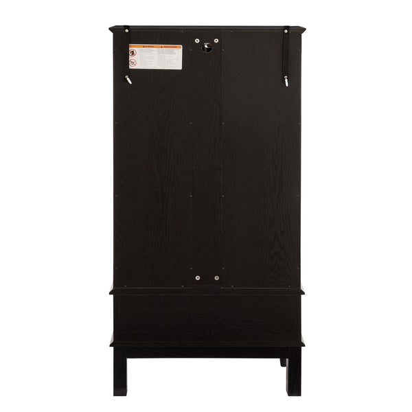 English Elm Lighted Curio Cabinet with Vintage Carved Handles, LED Display, Adjustable Shelves & Hidden Drawer 40" W2275P389711