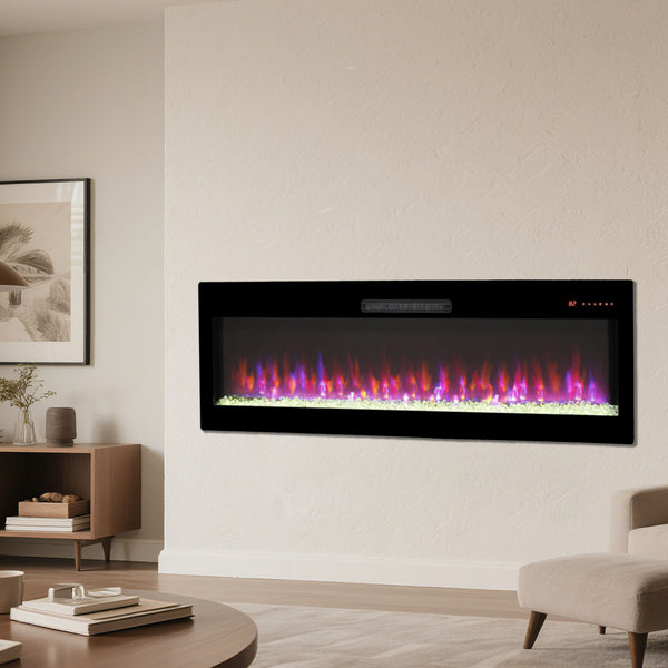 English Elm Smart Recessed Electric Fireplace with Wifi Alexa 3d Flame Wall Mount 50 Inch W1769P249200