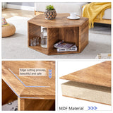 English Elm Hexagonal Mdf Coffee Table, Characteristic Pattern Stickers, Multi-Hole Design To Give More Storage Space, Simple and Convenient Design Makes It Suitable For All Kinds Of Style Scenes.