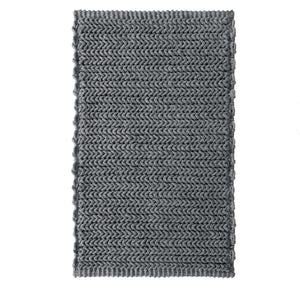 JLA Home Madison Park - 100% Cotton chenille chain-stitch bath rug — plush, quick-dry, OEKO-TEX certified, non-skid backing Charcoal MP72-5831