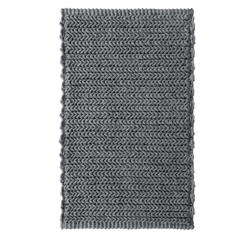 JLA Home Madison Park - 100% Cotton chenille chain-stitch bath rug — plush, OEKO-TEX certified, quick-dry, non-slip comfort Charcoal MP72-5830