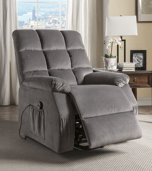 English Elm Grey Power Lift Recliner With Massage, Heat & Plush Velvet Comfort For Relaxation & Recovery B062P215442