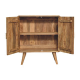 English Elm Solid Wood T-Bar Ridged Cabinet