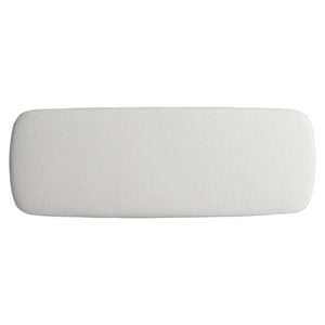 Bernhardt Bernhardt Sereno Bench With Rounded Upholstered Seat, Lutra Wood-Grain Cast-Resin Panels, Nickel Stretcher 329508