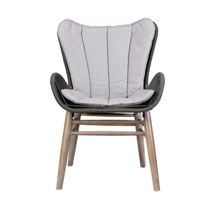 English Elm Mateo Outdoor Dining Chair Solid Eucalyptus Frame with Hand-woven Charcoal Rope Seat B2736P464846