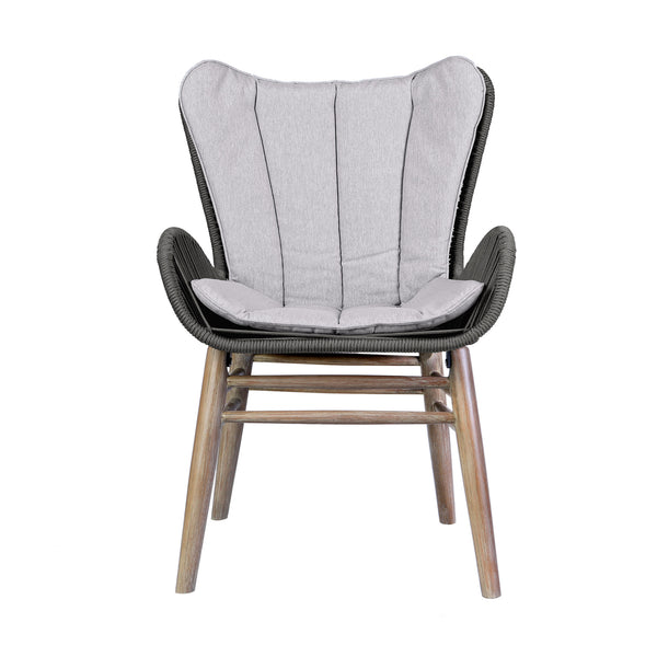 English Elm Mateo Outdoor Dining Chair Solid Eucalyptus Frame with Hand-woven Charcoal Rope Seat B2736P464846