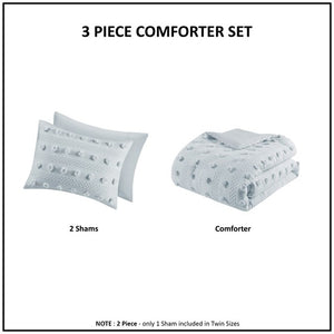 English Elm Full/Queen Luxurious Clip Jacquard Comforter Set with Antimicrobial Brushed Microfiber, 3-Piece Bedding Blue 18.9 L x 9.84 W x 9.84 H B035P203265