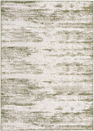 Unique Loom Outdoor Modern Cartago Machine Made Abstract Rug Green, Ivory 7' 10" x 11' 0"