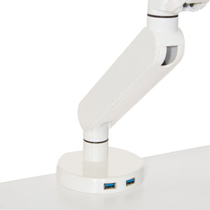 OSP Home Furnishings Single Monitor Arm with Gas Lift and Full Articulation for Ergonomic Desk Setup White A2MAS1730-WH