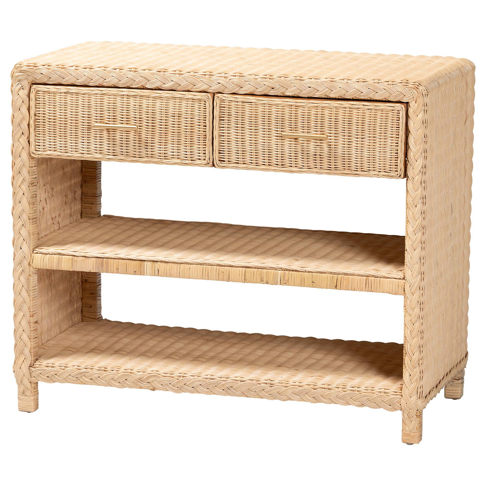 English Elm Japandi Woven Jute Hourglass Side Table Organic Texture for Modern Living Rooms B2750P467840