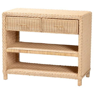 English Elm Japandi Woven Jute Hourglass Side Table Organic Texture for Modern Living Rooms B2750P467840