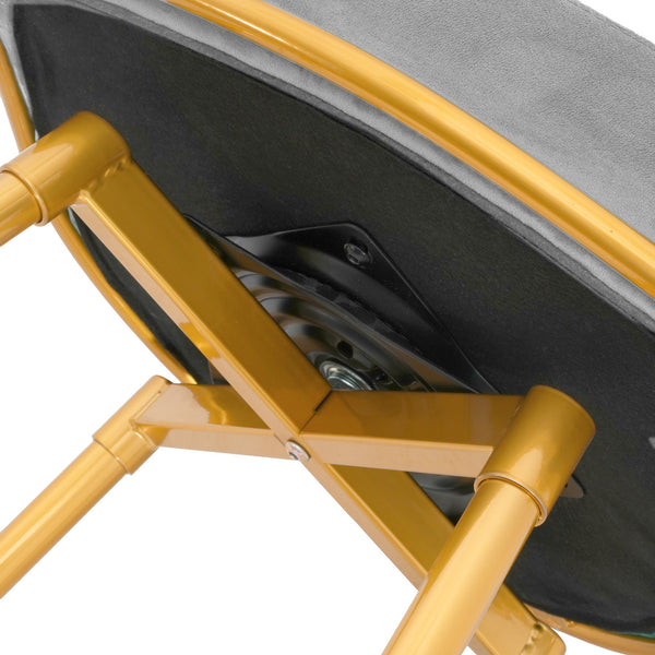 English Elm Christopher Knight Home® - Swivel Counter Height Bar Stools Set of 2 with 180° Turn, Hand-Woven Back, Gold Frame, Velvet Comfort Grey N762P216979E