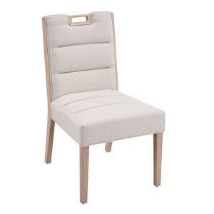English Elm Upholstered Armless Dining Chairs Rubberwood Frame Minimalist Set of 2 for Compact Spaces Beige,Natural N768P391163N