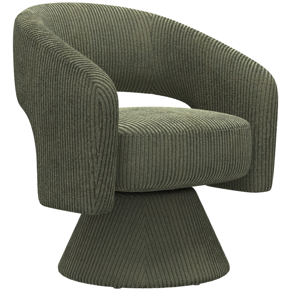 English Elm Swivel Barrel Chair Corduroy Upholstered with 360 Rotation for Living Room Reading W2225P485570