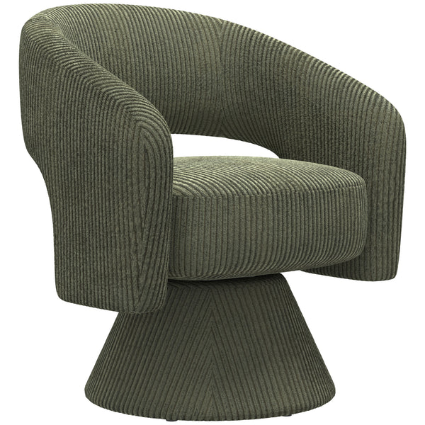 English Elm Swivel Barrel Chair Corduroy Upholstered with 360 Rotation for Living Room Reading W2225P485570
