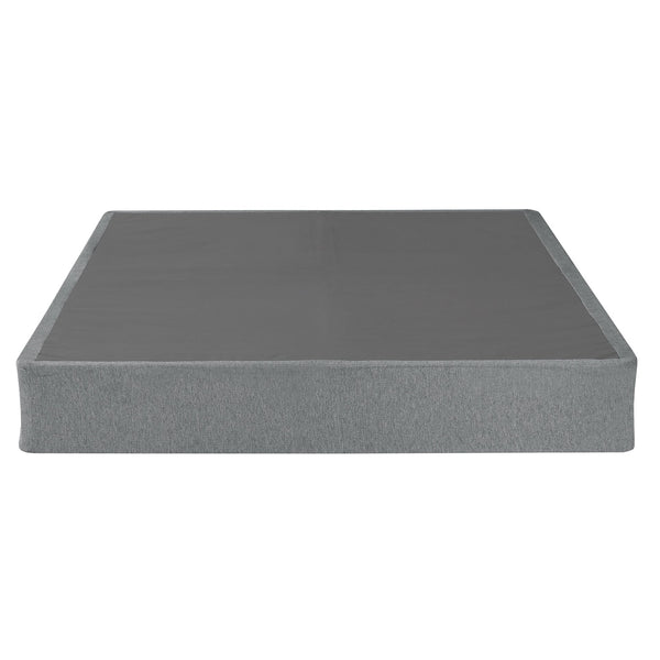 English Elm 9 Foldable Metal Bed Base Cal King - 9in Portable Mattress Foundation with Non-Slip Cover, Strong Grey 72 L x 53 W x 6 H B2741P280153