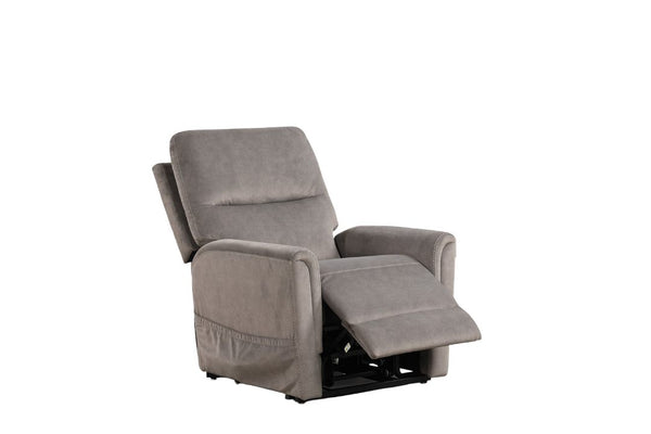 English Elm Contemporary Sandbach Manual Glider Recliner with Padded Track Arms, Smooth Motion, Soft Neutral Fabric Upholstery Gray 31 L x 31 W x 33 H B2741P387665