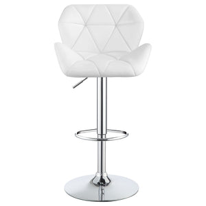 English Elm Kerwin Tufted White Upholstered Adjustable Bar Stool Set of 2 — Swivel, Chrome Pedestal, Height Lever B062P374131