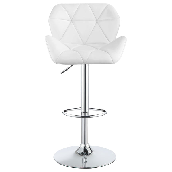 English Elm Kerwin Tufted White Upholstered Adjustable Bar Stool Set of 2 — Swivel, Chrome Pedestal, Height Lever B062P374131