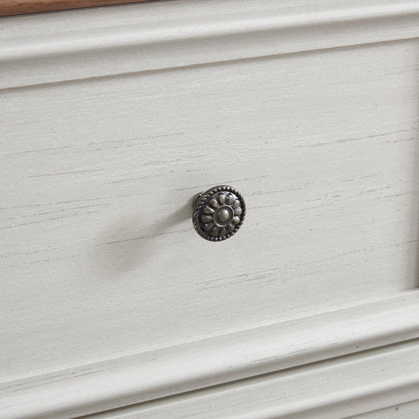 English Elm Modern 7 Drawers Cabinet with Smooth Glide Drawers, Metal Handles & Unique Feet—Slim Farmhouse Storage Tall Chest W2275P233489