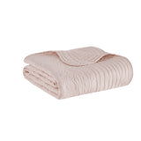 Madison Park Tuscany Cottage/Country Oversized Quilted Throw with Scalloped Edges MP50-6123 Blush