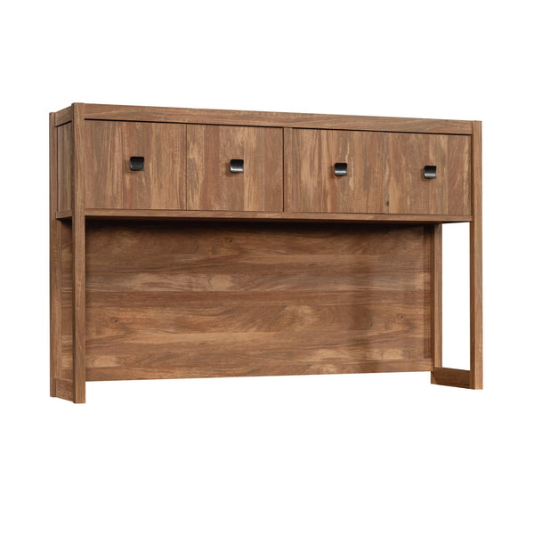 English Elm Hutch, Rustic Brown Finish Storage Solution With Display Shelves For Office, Dining, And Kitchen Spaces B356P367856