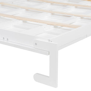 English Elm Queen-size Murphy Wall Bed with Led Ambient Lighting Usb Outlet and Graphic Panel White LP000357AAK