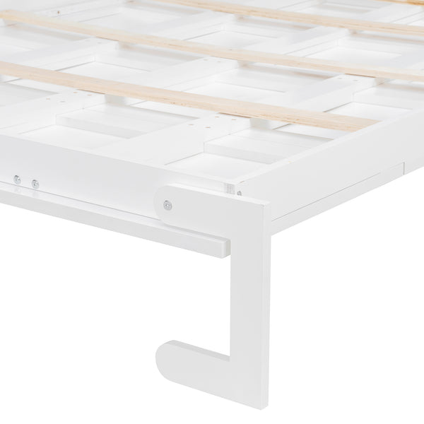 English Elm Queen-size Murphy Wall Bed with Led Ambient Lighting Usb Outlet and Graphic Panel White LP000357AAK