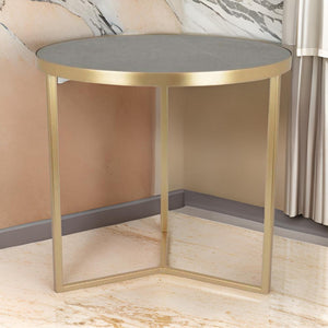 English Elm 20 Inch Gold Metal Tripod Plant Stand with Round White Marble Top for Living Rooms B056P416873