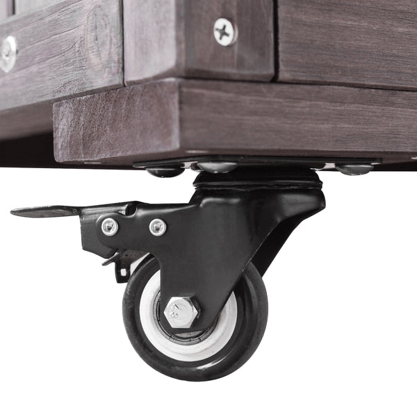 English Elm K&k 80.5 Inch Outdoor Kitchen Island Solid Fir Wood Stainless Steel Grill Cart Station Brown N707P392140Z