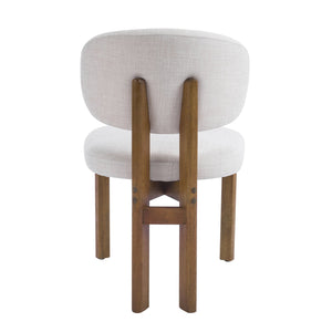 English Elm Christopher Knight Home® - Beige Mid-Century Dining Chairs Set Of 4 - Stylish Walnut Frame, Ergonomic Comfort, Versatile Design N768P341563W_4