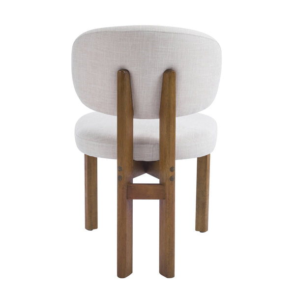 English Elm Christopher Knight Home® - Beige Mid-Century Dining Chairs Set Of 2 - Walnut Frame, Ergonomic Comfort & Timeless Style N768P341563W