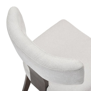 English Elm Upholstered Armless Dining Chairs Set of 2 Solid Hardwood Frame Curved Back Kitchen Beige,Walnut T3623P433674