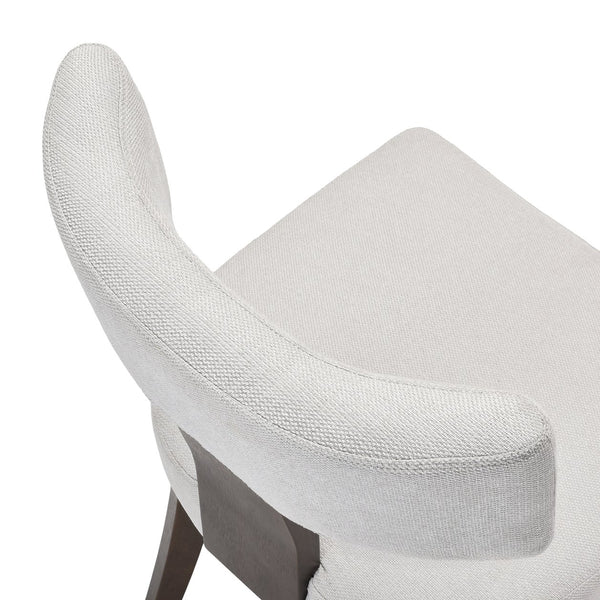 English Elm Upholstered Armless Dining Chairs Set of 2 Solid Hardwood Frame Curved Back Kitchen Beige,Walnut T3623P433674