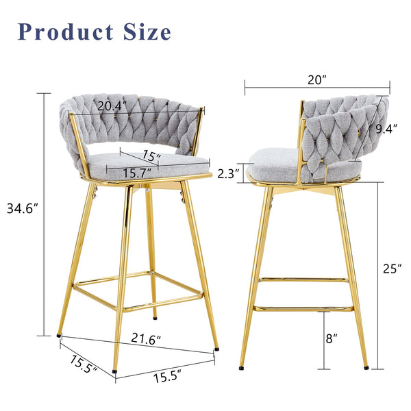 English Elm 2-person Tempered Glass Bar Table Set with Swivel Upholstered Chairs for Kitchen Dining Antique Grey White,Gold,Transparent W2920S00121